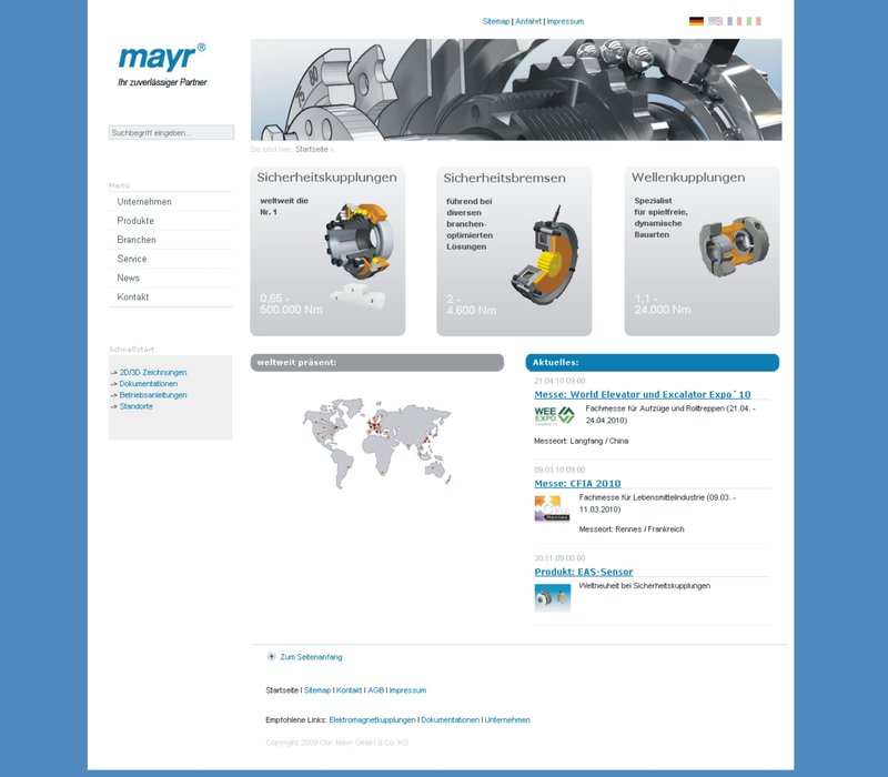 mayr® Power Transmission lanceert vernieuwde website